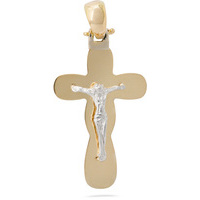 ciondolo croce cristo bicolore 18kt sarnioro