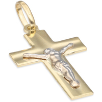 ciondolo croce cristo bicolore in oro 9kt sarnioro