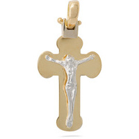 ciondolo croce cristo bicolore in oro18kt sarnioro