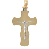 ciondolo croce cristo bicolore oro 18kt sarnioro