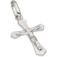 ciondolo croce cristo in oro bianco 9kt sarnioro