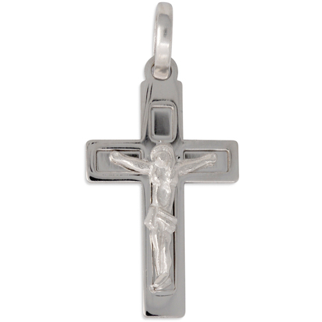 Ciondolo croce in oro bianco 9 Kt
