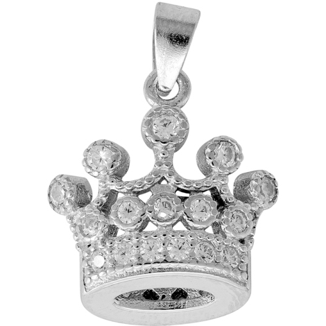 Ciondolo da donna a forma di corona in argento 925