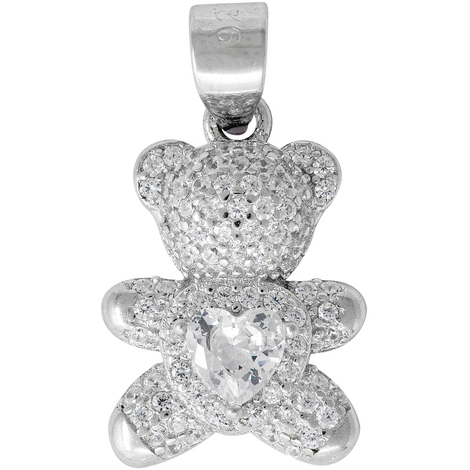 Ciondolo da donna a forma di orso in argento 925