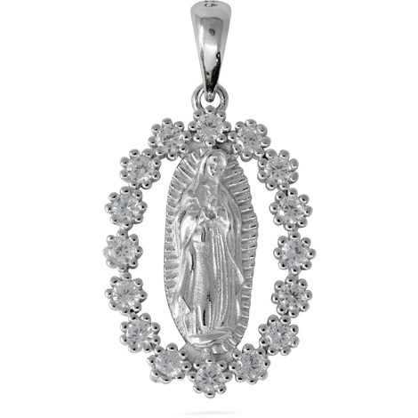 Ciondolo donna a forma di madonna in argento 925 