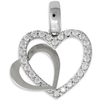 ciondolo in oro 18 kt cuori e zirconi