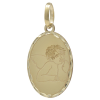 ciondolo in oro 9 kt con angelo