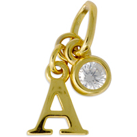 ciondolo in oro 9 kt con iniziale lettera a