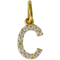 ciondolo in oro 9 kt con iniziale lettera c