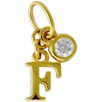 ciondolo in oro 9 kt con iniziale lettera f