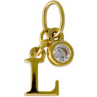 ciondolo in oro 9 kt con iniziale lettera l