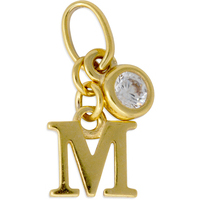ciondolo in oro 9 kt con iniziale lettera m