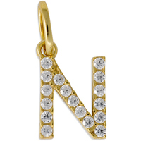 ciondolo in oro 9 kt con iniziale lettera n