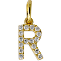 ciondolo in oro 9 kt con iniziale lettera r
