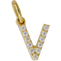 ciondolo in oro 9 kt con iniziale lettera v