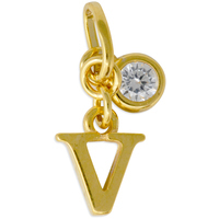 ciondolo in oro 9 kt con iniziale lettera v