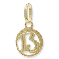 ciondolo in oro 9 kt numero angelico 13