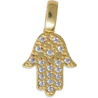 ciondolo mano di fatima in oro 18 kt e pietre
