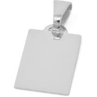 ciondolo medaglia liscia in oro bianco 9kt