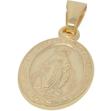 Ciondolo medaglia miracolosa in oro 9Kt