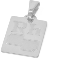 ciondolo medaglia rh in oro bianco 9kt