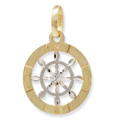 Ciondolo timone in oro 9 Kt