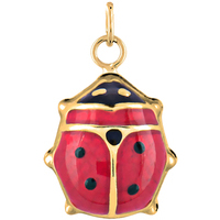 ciondolo unisex coccinella grande in oro 9kt