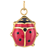 ciondolo unisex coccinella piccola in oro 9kt
