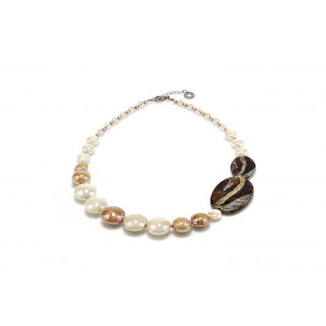 Collana in vetro di murano nuance marrone