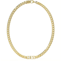 collana a catena con logo in acciaio guess 