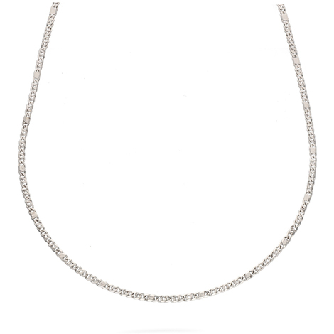 Collana a catena piena in oro bianco 9 kt