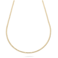 collana a catena uomo vuota in oro giallo 9 kt