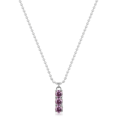 Collana a sfere con zirconi centrali viola S'Agapò