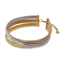collana a tre linee incrociate in acciaio anartyx 