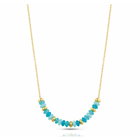 collana acciaio gold e perline turchesi ops lolly
