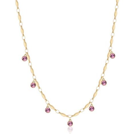 Brosway Collana Donna Symphonia BYM04 - Acciaio 316L Con Cristalli Baguette, Finitura Oro Rosa 14K, Girocollo Regolabile