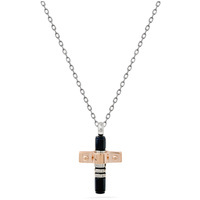 collana con croce centrale in acciaio sognami