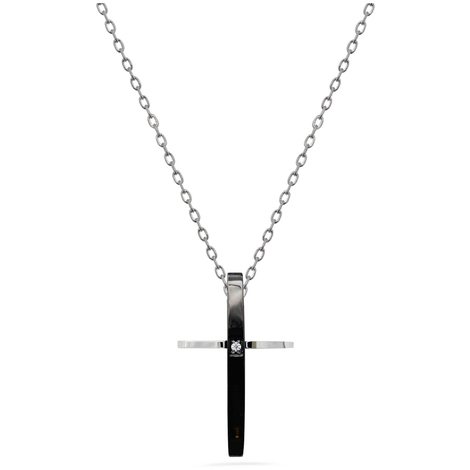 555Jewelry Collana Con Ciondolo A Forma Di Croce In Acciaio Inox