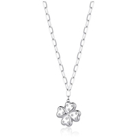 S'Agapõ Collana Girocollo Donna, Collana Donna in Acciaio e Vetro Colorato con Simbolo Quadrifoglio | Collezione Glint - SGI03
