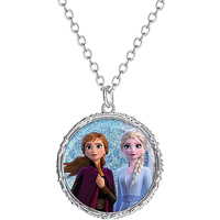 collana con pendente tondo anna e elsa frozen