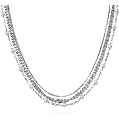 Collana con tre fili diversi in argento 925 