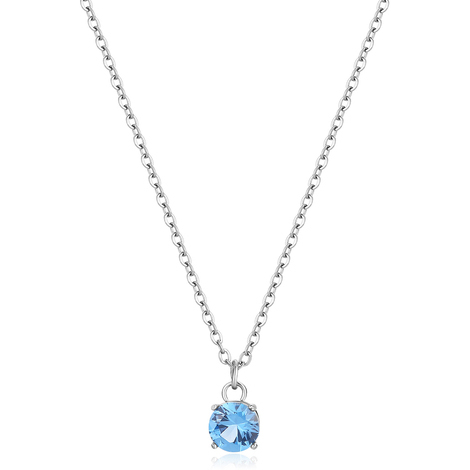 Collana con zircone centrale azzurro S'agapò