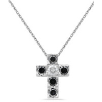 collana croce oro 9kt e lab grown diamond eureka