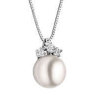 collana da donna di comete in oro bianco e una perla glp 385