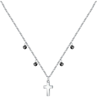 collana da donna in acciaio con croce e pietre lps