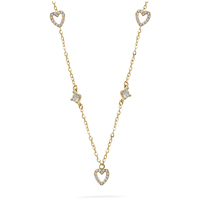 collana da donna in oro giallo 9kt cuori e zirconi
