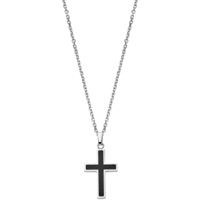 collana da uomo in acciaio con croce lotus 