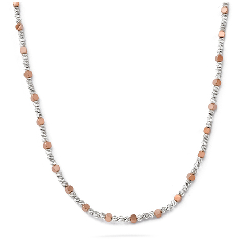 Collana da uomo in oro bianco e rosa in 9Kt