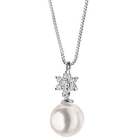 Collana Di Comete Da Donna In Oro Bianco E Perla
