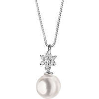 collana di comete da donna in oro bianco e perla glp 405